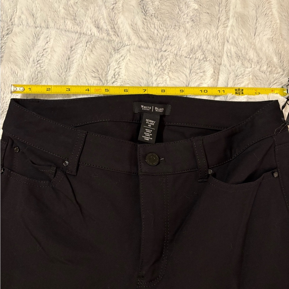 WHITE HOUSE BLACK MARKET Womens Black High Rise Skinny Flare Jeans Size 4 - Picture 9 of 13